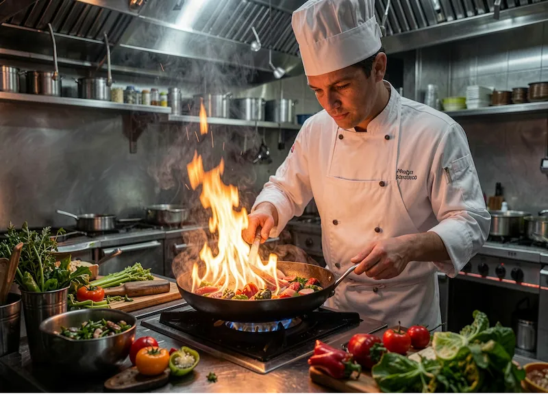 chef cooking in a kitchen