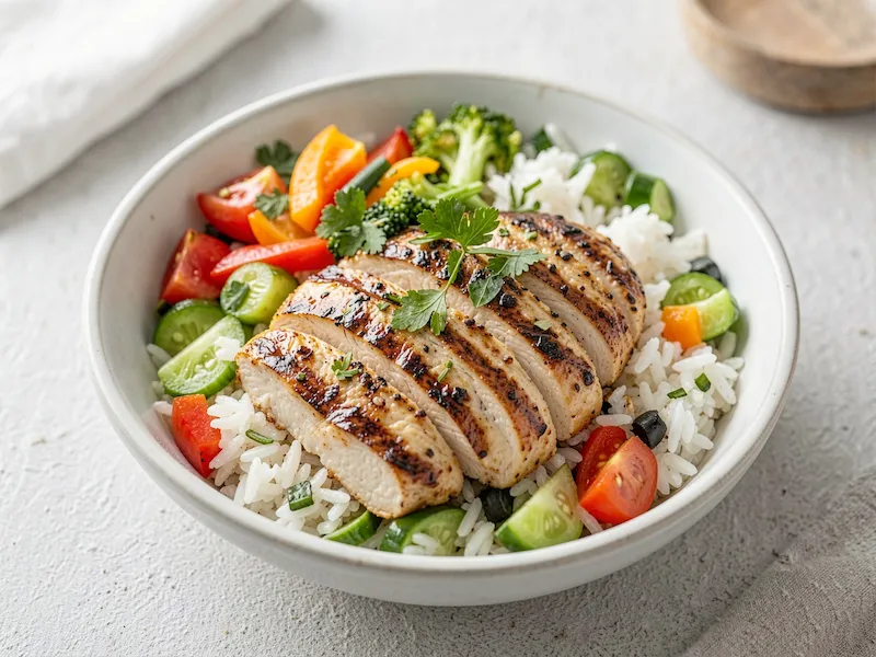 chicken rice bowl lunch